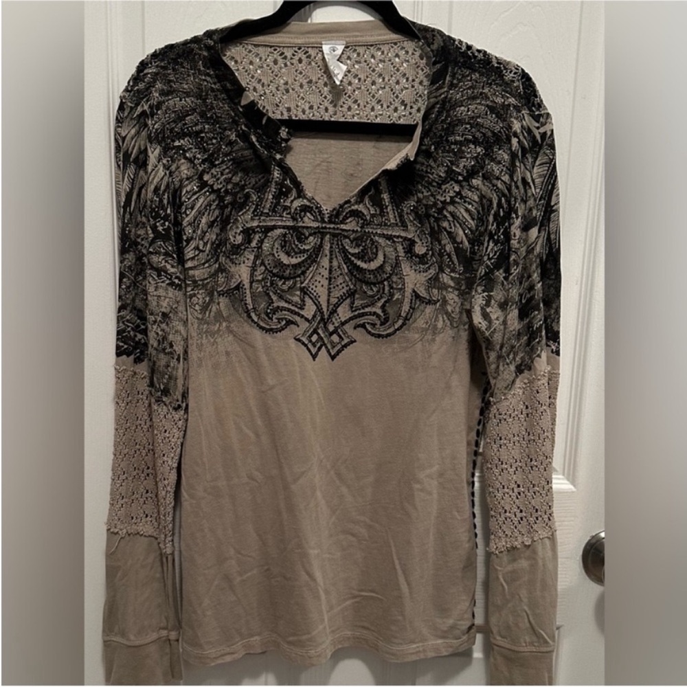 Vintage Affliction Thermal type long sleeve shirt. Size XL. Very good condition